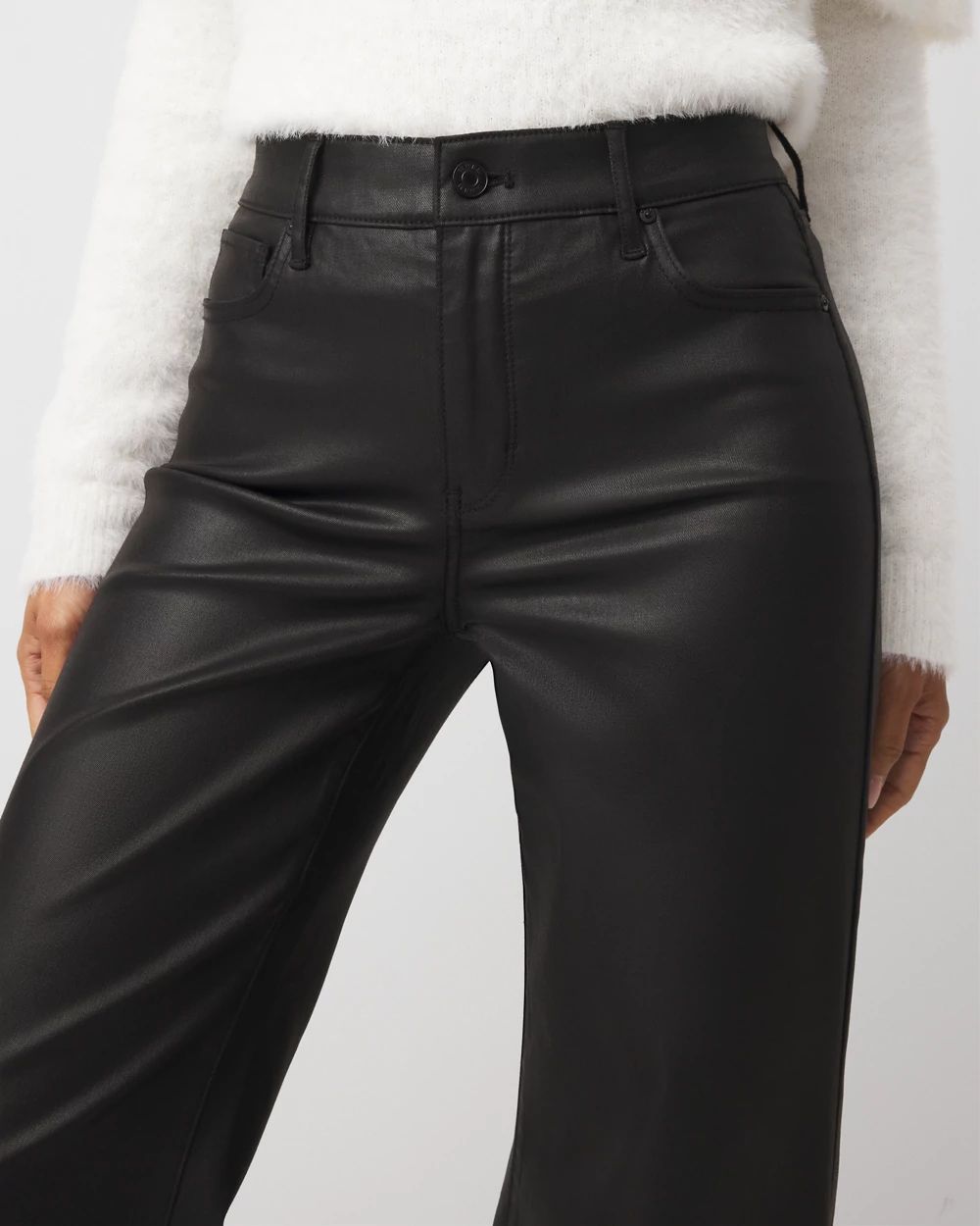 Coated Denim High Rise Wide Leg Jean | White House Black Market